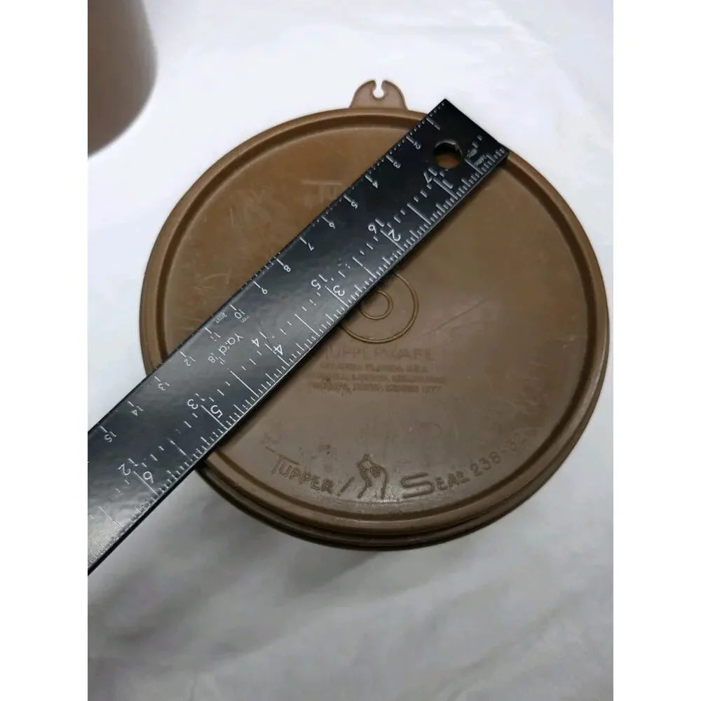 Vintage Tupperware Brown Coffee & Tea Container Set with Brown Lids